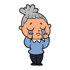 Obraz premium cartoon crying woman