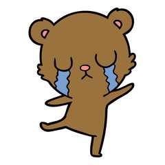 crying cartoon bear doing a sad dance