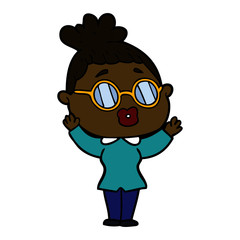 cartoon woman wearing spectacles