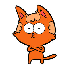 happy cartoon cat