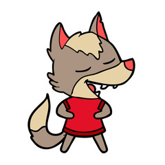 cartoon wolf laughing