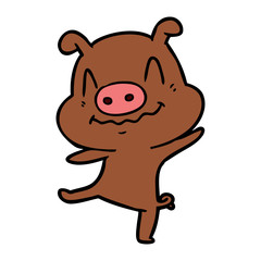 cartoon drunk pig