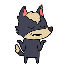 friendly cartoon wolf