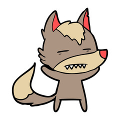 cartoon wolf showing teeth