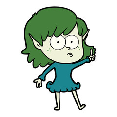 Obraz premium cartoon shocked elf girl