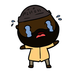 cartoon bearded man crying