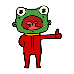 cartoon weird alien communicating