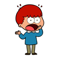 cartoon shocked man gasping