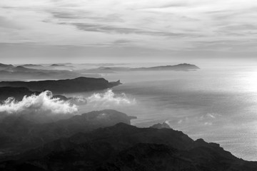 aerial of mediterranean landscape near Marseilles