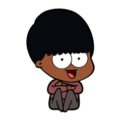happy cartoon boy