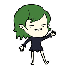 Obraz premium cartoon undead vampire girl