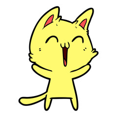 happy cartoon cat