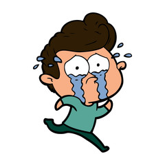 Fototapeta premium cartoon crying man running