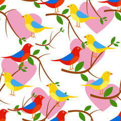 beautiful bird seamless pattern. vector illustration