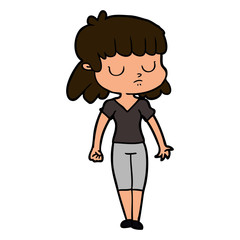 cartoon indifferent woman