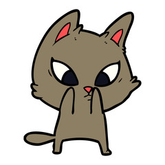 confused cartoon cat