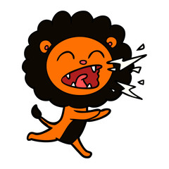 cartoon running lion