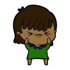 annoyed cartoon girl