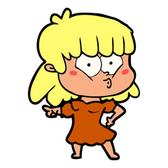 cartoon whistling girl