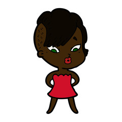 cartoon surprised girl