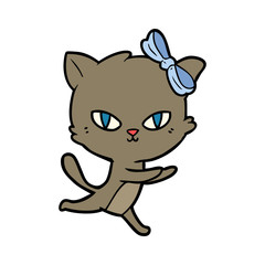Obraz na płótnie Canvas cute cartoon cat running