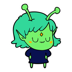 cartoon alien girl