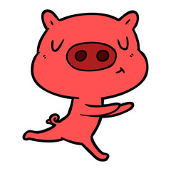 cartoon content pig running