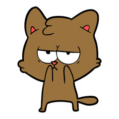 bored cartoon cat