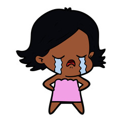 cartoon girl crying