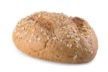 freshly baked bread isolated on white background