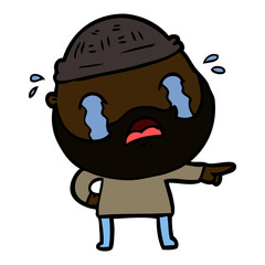 cartoon bearded man crying