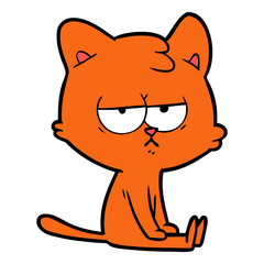bored cartoon cat