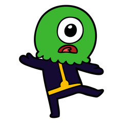 cartoon cyclops alien spaceman
