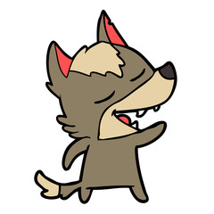 cartoon wolf laughing