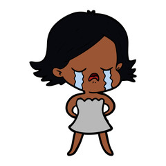 cartoon girl crying