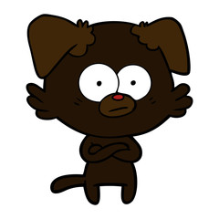 nervous dog cartoon