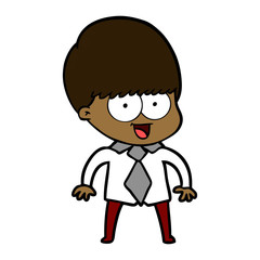 happy cartoon boy