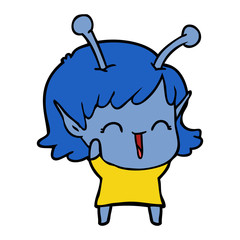 cartoon alien girl laughing