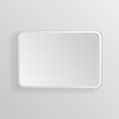 Square white 3d button