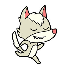 friendly cartoon wolf