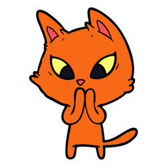 confused cartoon cat