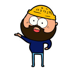 cartoon surprised bearded man