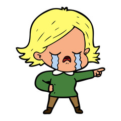 cartoon girl crying