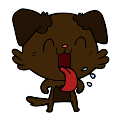 cartoon panting dog