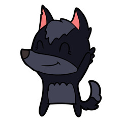 friendly cartoon wolf