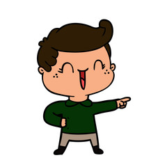 cartoon laughing boy pointing