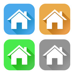 Home icons. Set of colored signs
