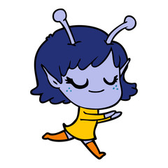 smiling alien girl cartoon