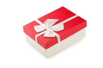 Gift boxes with ribbon bow isolated on a white background