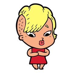 cartoon surprised girl